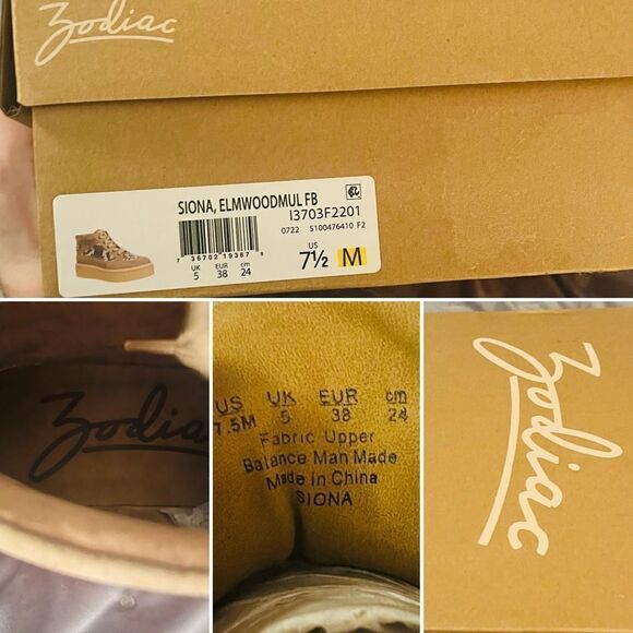 ZODIAC Siona Faux Suede Platform Booties Southwestern Print Elmwood Tan 7.5 NEW - Picture 10 of 10